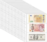 150 bolsos de páginas de cédulas de arquivo – 50 folhas protetoras de moeda sem ácido para notas, selos, cupons IN02050 (transparente, 50 folhas (3 bolsos/lençol))