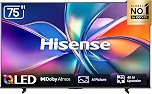 Hisense Smart TV UHD 4K Hi-QLED 75' Polegadas 75Q6QV com HDR10+, Dolby Atmos, Sports Mode, Game Mode Plus e Compatível com Alexa