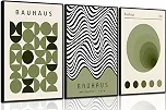 Arte de parede verde Bauhaus, decoração de parede geométrica de meados do