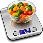 Balança Digital de Cozinha em Aço Inox 10kg, Função Tara, Graduação 1g