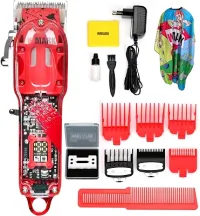 Máquina de cortar cabelo elétrica profissional, máquina de barbear 6500 rpm com marca transparente 100v/240v NG 320