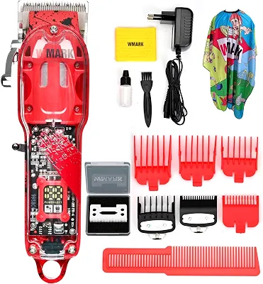 Máquina de cortar cabelo elétrica profissional, máquina de barbear 6500 rpm com marca transparente 100v/240v NG 320