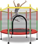 Cama Elástica Pula Pula Grande 1,4 M, Trampolim com Rede de Proteção e Fecho Zíper, Lona Reforçada, Uso Interno e Externo