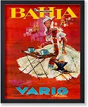 Poster Master Pôster de viagem vintage - Impressão de turismo retrô - Bahia, Brasil, Mulher Cozinhando, Companhia Aérea, Publicidade - Arte de parede sem moldura 20 x 25 cm - Presente para artista,