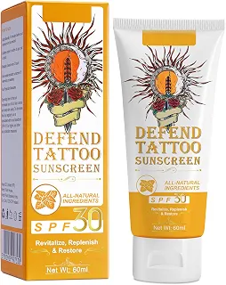 Protetor solar de tatuagem - Creme de cuidado de tatuagem, FPS 30+ para proteção solar de tatuagem hidrata novas tatuagens - Ingredientes naturais - Creme de tatuagem 100% vegano