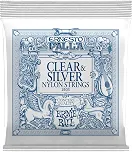ENCORDOAMENTO P/ VIOLÃO CLÁSSICO ERNESTO PALLA CLEAR AND SILVER NYLON TENSAO MEDIA P02403 ERNIE BALL