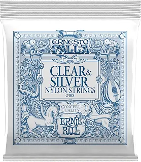 ENCORDOAMENTO P/ VIOLÃO CLÁSSICO ERNESTO PALLA CLEAR AND SILVER NYLON TENSAO MEDIA P02403 ERNIE BALL