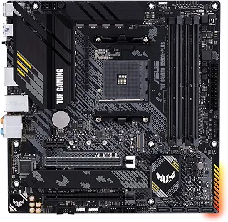 Placa-Mãe ASUS TUF Gaming B550M-PLUS AM4 mATX — Suporte Ryzen, PCIe 4.0, M.2 NVMe, DDR4, HDMI/DP, LAN Gigabit, Durabilidade Militar para PC Gamer