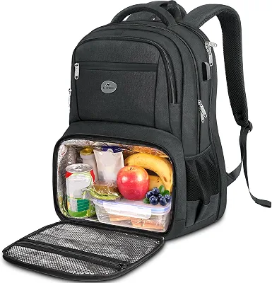 MATEIN Mochila para laptop de 43 cm, TSA grande mochila de viagem com lancheira, bolsa de trabalho antifurto com porta USB, resistente à água, mochila para computador universitário para homens e