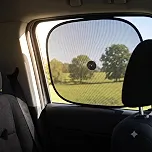 Kit 2 Protetor Solar Veicular Automotivo 43cm Preto Proteção UV Janela Carro Bebê Banco Traseiro Ventosa Instalação Fácil Quebra-Sol Dobrável Sombra Acessório Carro Passeio Viagem Tapa Sol