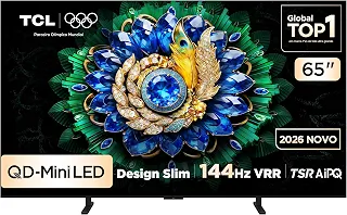 Smart TV TCL 65 Polegadas QD-Mini LED 4K A400M WiFi Bluetooth Google TV HDR10+ 144 Hz VRR 65A400M