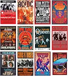 Woonkit Pôster de banda de rock vintage para estética de quarto, decoração de quarto de parede retrô dos anos 70, 80 e 90, colagem de parede, colagem de parede de pôster de concerto de rock vintage