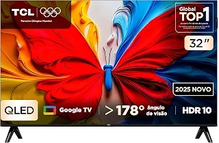 Smart TV TCL 32 Polegadas QLED Full HD S5K WiFi Bluetooth Google TV 2 HDMI HDR10 Dolby Audio 32S5K