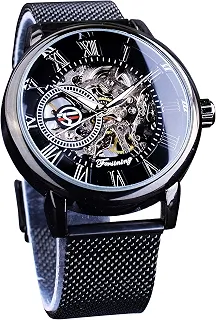 Relógio esqueleto masculino steampunk preto relógio mecânico para homens minimalista design retrô relógio de pulso esqueleto mecânico transparente