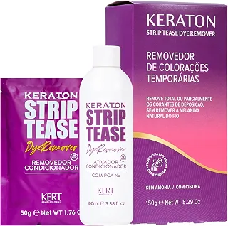 Reduton, Strip Tease de coloração capilar, Removedor de corantes, Sem Amônia, Redução total ou parcial da cor dos cabelos coloridos, 50g de removedor condicionador e 100g de ativador