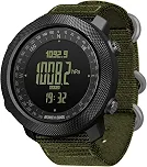 Apache Relógio digital esportivo tático masculino, bússola militar de sobrevivência ao ar livre, robusto, com pulseira durável, pedômetro rastreador de passos e calorias (verde)