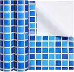 Nuanchu Patch de vinil para revestimento de piscina autoadesivo de reparo de PVC para piscinas, barco inflável (xadrez, 30 x 203 cm)