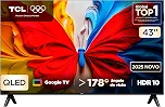 Smart TV TCL 43 Polegadas QLED Full HD S5K WiFi Bluetooth Google TV 2 HDMI HDR10 Dolby Audio 43S5K