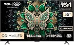 Smart TV TCL 55 Polegadas QD-Mini LED 4K C6K WiFi Bluetooth Google TV 4 HDMI 144Hz HDR10+ 55C6K
