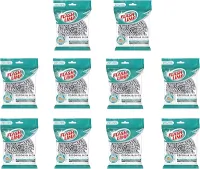 Flash Limp Kit Com 10 Esponjas Aço Inox Para Limpeza Pesada Ferro E Grelha Ea1409-10