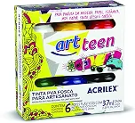 Tinta Fosca para Artesanato com 6 Cores, Acrilex, 032000000, Multicor