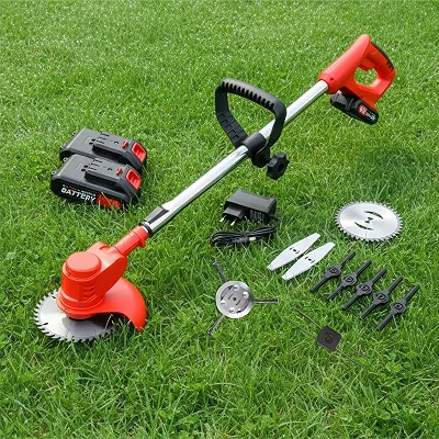 Cortador Aparador de Grama Elétrico Recarregável 48v 1580w Sem Fio 2 Baterias Com Escova de Aço