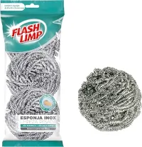 Flash Limp - Pack com 3 Esponjas Aço inox para Limpeza Pesada Ferro e Grelha - E3A4821
